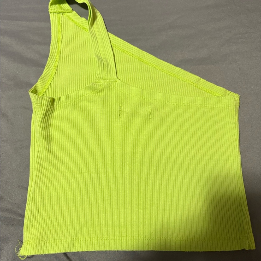 Urban outfitters One-Shoulder yellow Ribbed Top size small - Picture 4 of 4